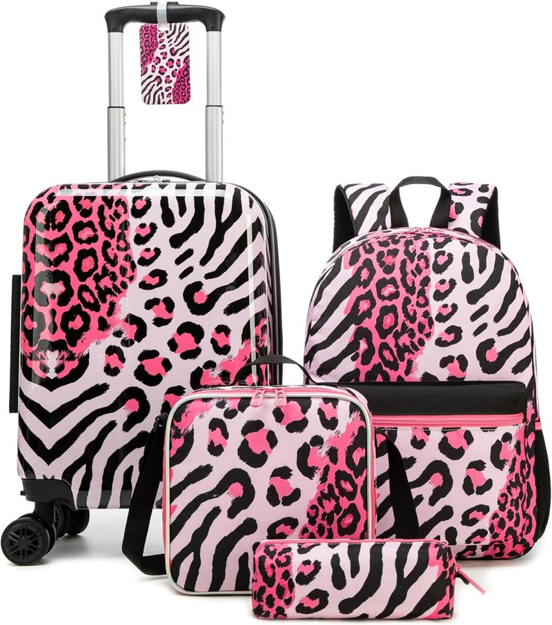 Esteemly Kids Carry on Luggage Sets for Girls Women Suitcases with Wheels Hardshell Suitcase with Travel Pillow for Airplane Travel Essential - Image 1